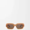 Lunettes de soleil rectangulaires Slim Caramel clair