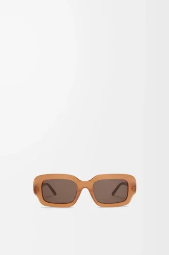 Lunettes de soleil rectangulaires Slim Caramel clair