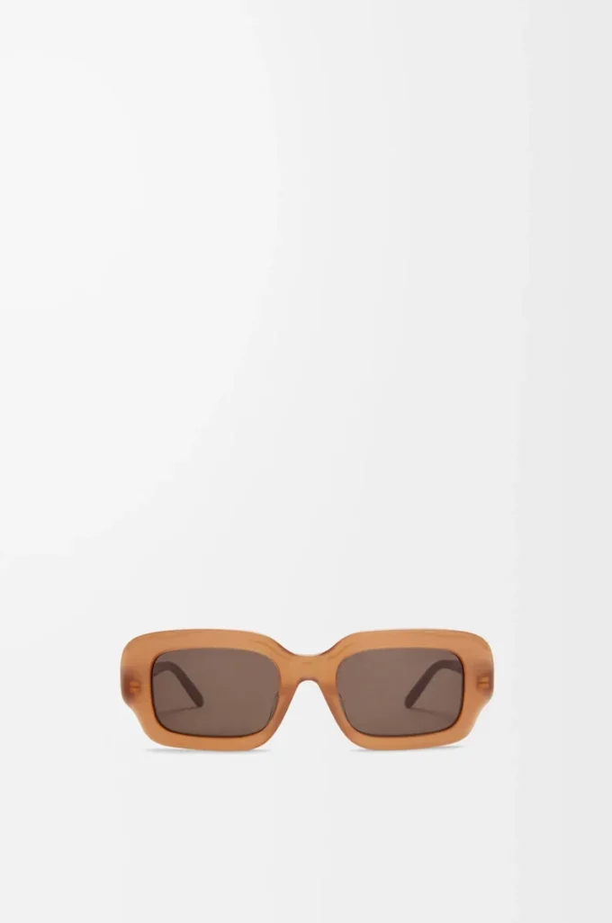 Lunettes de soleil rectangulaires Slim Caramel clair