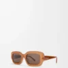 Lunettes de soleil rectangulaires Slim Caramel clair