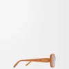 Lunettes de soleil rectangulaires Slim Caramel clair