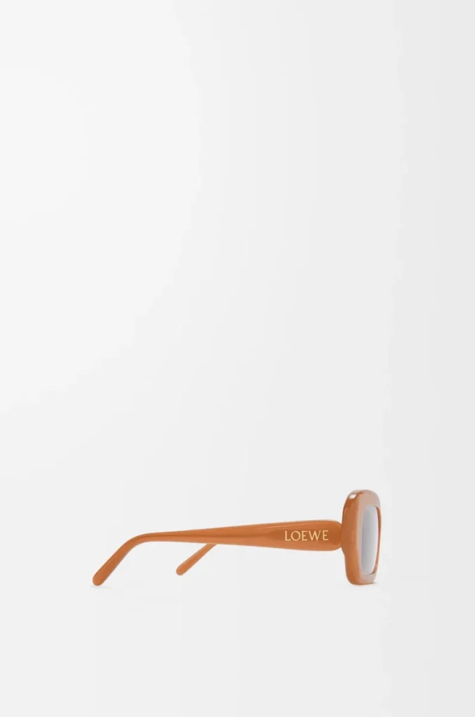 Lunettes de soleil rectangulaires Slim Caramel clair