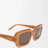 Lunettes de soleil rectangulaires Slim Caramel clair
