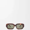 Lunettes de soleil rectangulaires Slim Havane