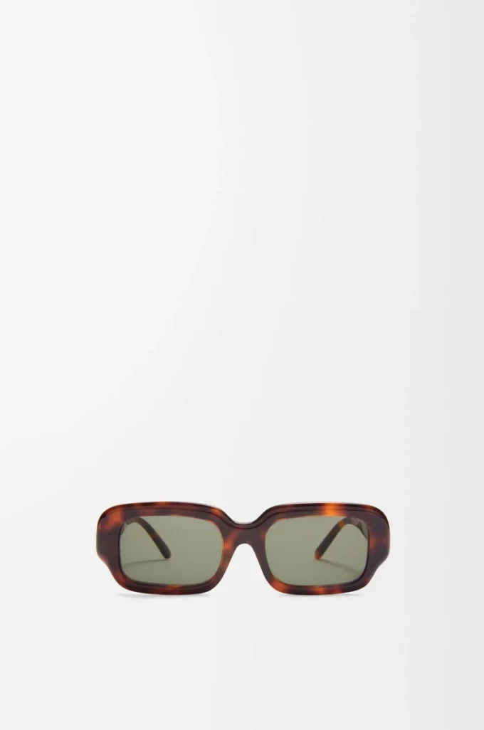 Lunettes de soleil rectangulaires Slim Havane