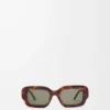 Lunettes de soleil rectangulaires Slim Havane