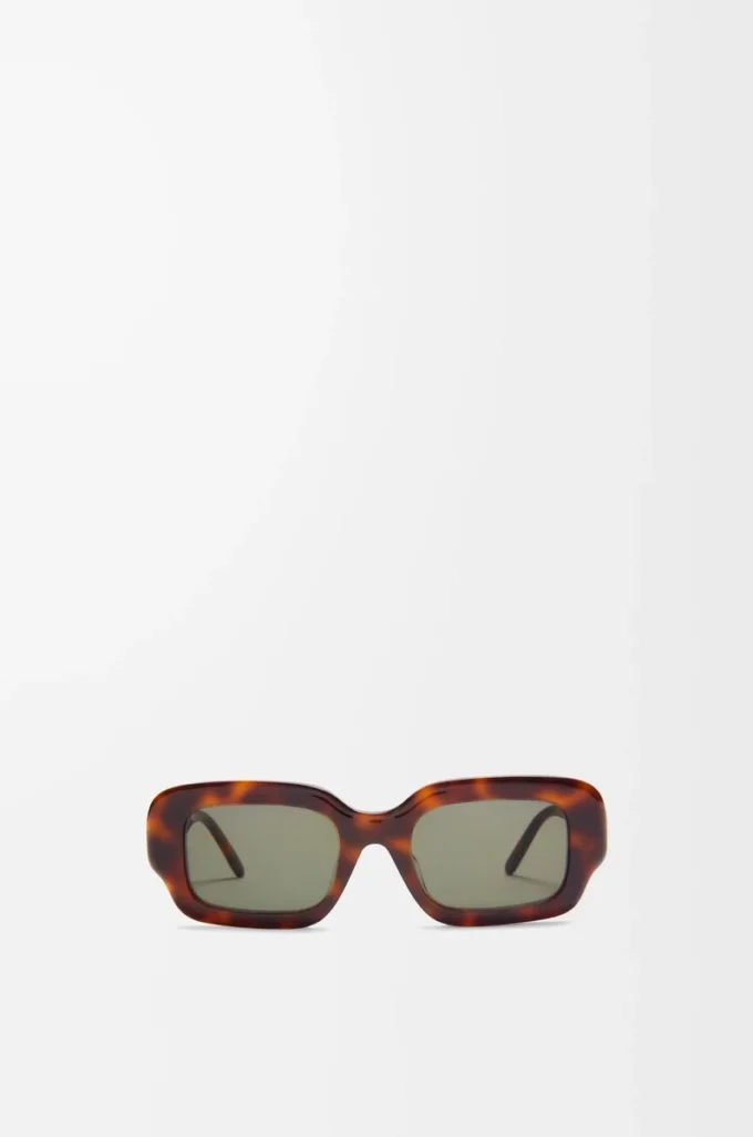 Lunettes de soleil rectangulaires Slim Havane