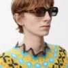 Lunettes de soleil rectangulaires Slim Havane