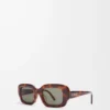 Lunettes de soleil rectangulaires Slim Havane
