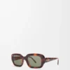 Lunettes de soleil rectangulaires Slim Havane