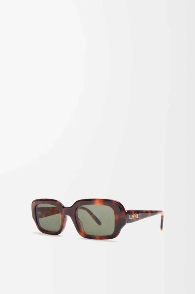 Lunettes de soleil rectangulaires Slim Havane