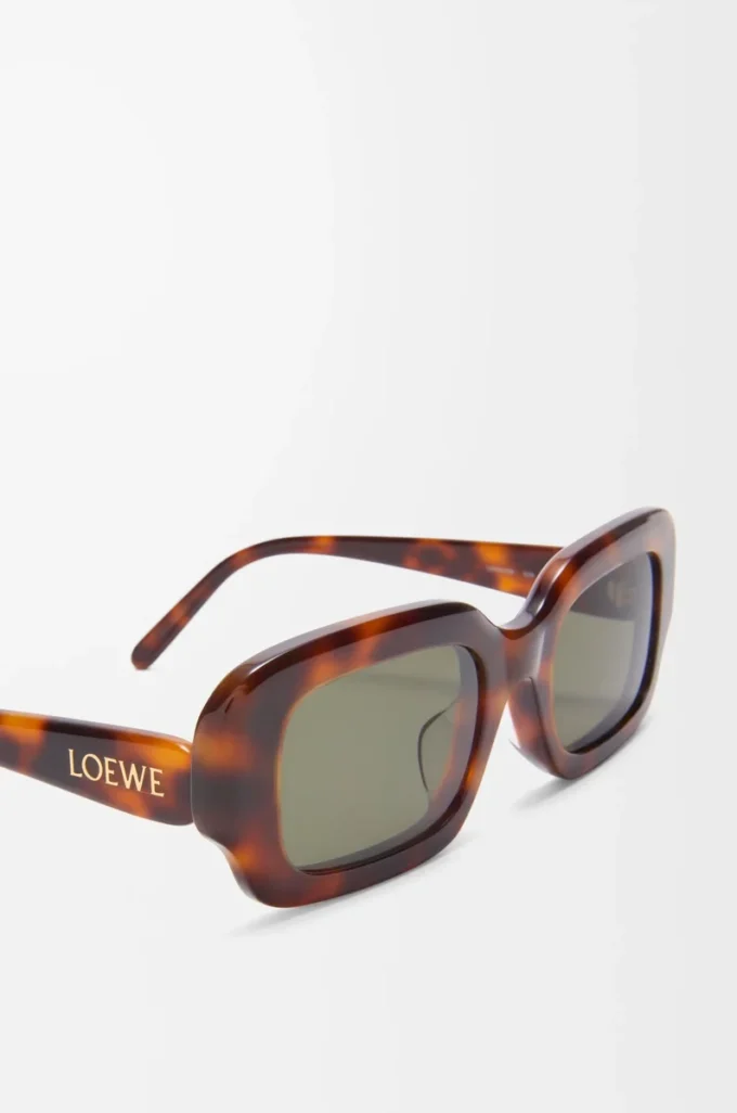 Lunettes de soleil rectangulaires Slim Havane