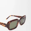 Lunettes de soleil rectangulaires Slim Havane