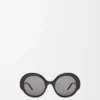 Lunettes de soleil rondes fines Noir