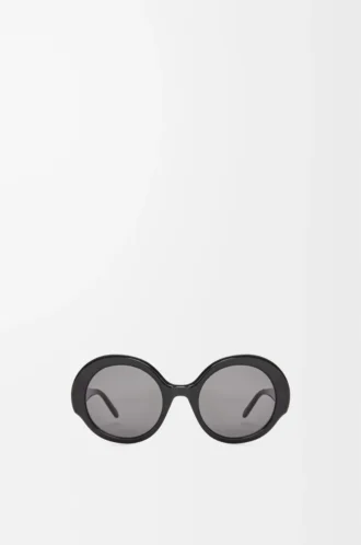 Lunettes de soleil rondes fines Noir