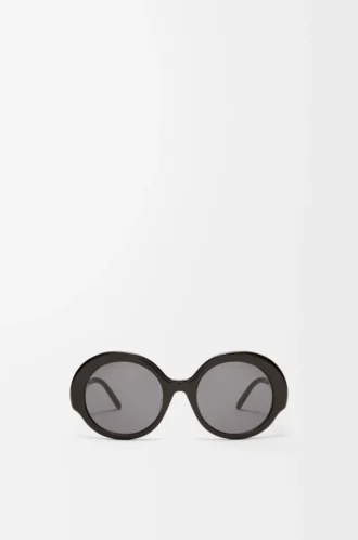 Lunettes de soleil rondes fines Noir