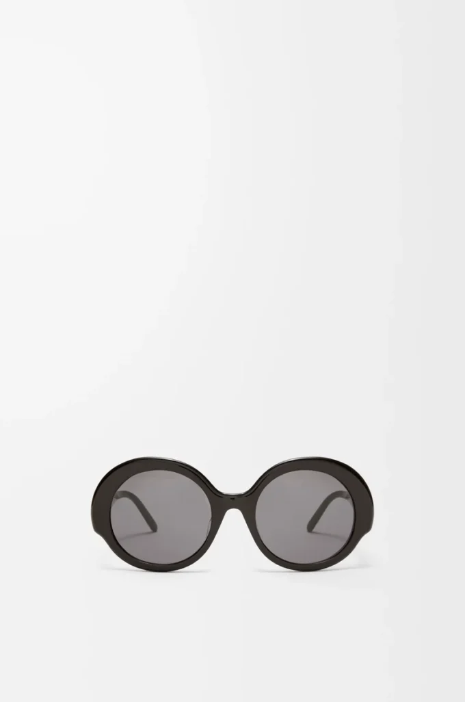 Lunettes de soleil rondes fines Noir