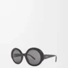 Lunettes de soleil rondes fines Noir
