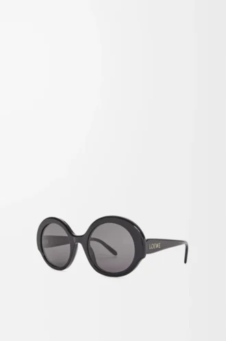 Lunettes de soleil rondes fines Noir