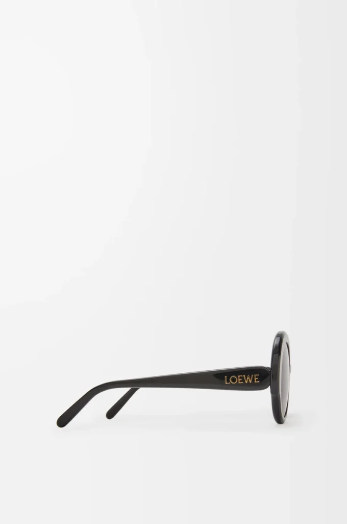 Lunettes de soleil rondes fines Noir