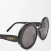 Lunettes de soleil rondes fines Noir