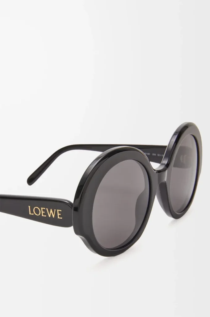Lunettes de soleil rondes fines Noir