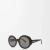 Lunettes de soleil rondes fines Noir