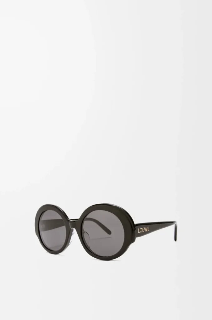 Lunettes de soleil rondes fines Noir