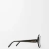 Lunettes de soleil rondes fines Noir