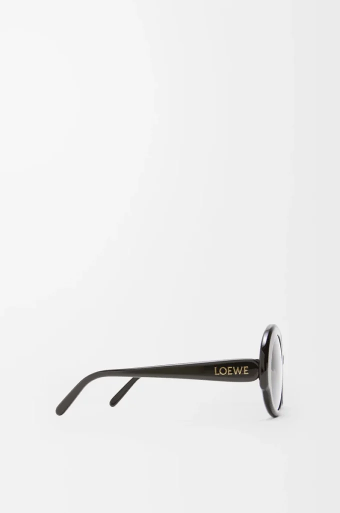 Lunettes de soleil rondes fines Noir