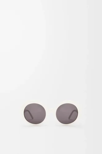 Lunettes de soleil rondes Slim Blanc/Ivoire