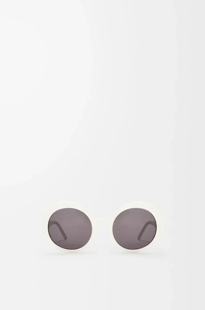 Lunettes de soleil rondes Slim Blanc/Ivoire