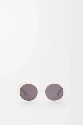 Lunettes de soleil rondes Slim Blanc/Ivoire