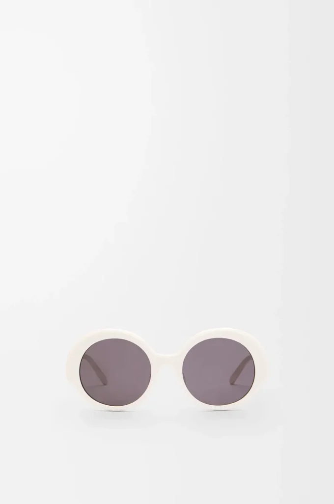 Lunettes de soleil rondes Slim Blanc/Ivoire