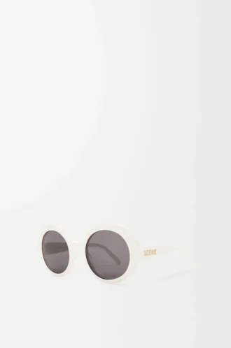 Lunettes de soleil rondes Slim Blanc/Ivoire
