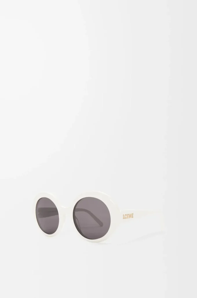 Lunettes de soleil rondes Slim Blanc/Ivoire