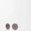 Lunettes de soleil rondes Slim Blanc/Ivoire