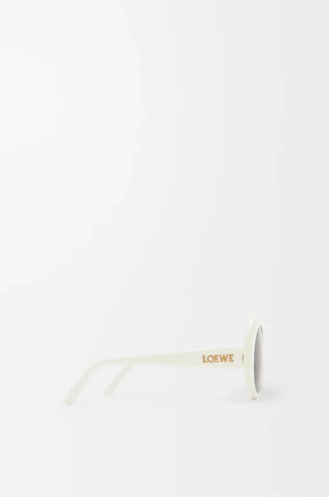 Lunettes de soleil rondes Slim Blanc/Ivoire