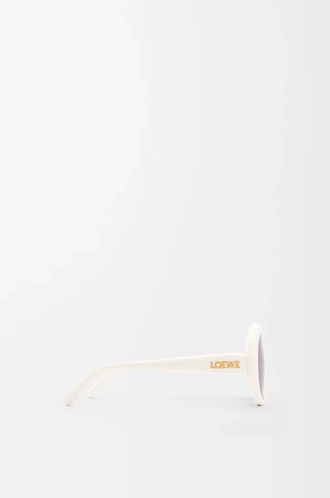Lunettes de soleil rondes Slim Blanc/Ivoire