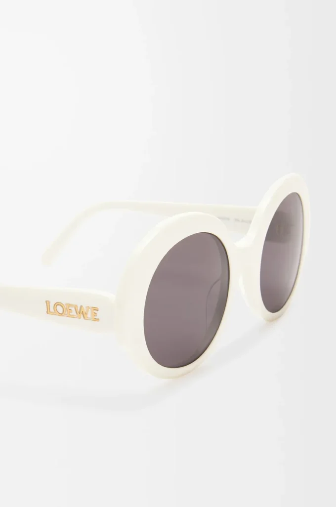 Lunettes de soleil rondes Slim Blanc/Ivoire