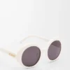 Lunettes de soleil rondes Slim Blanc/Ivoire