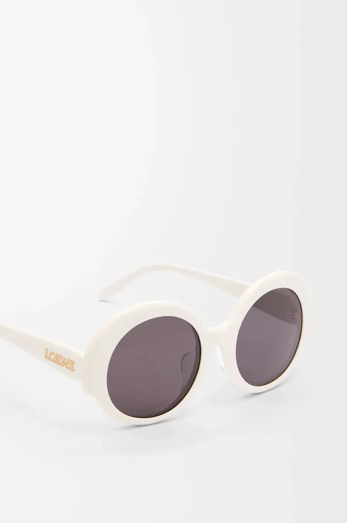 Lunettes de soleil rondes Slim Blanc/Ivoire