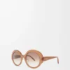 Lunettes de soleil rondes Slim Light Caramel