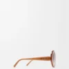 Lunettes de soleil rondes Slim Light Caramel