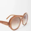 Lunettes de soleil rondes Slim Light Caramel