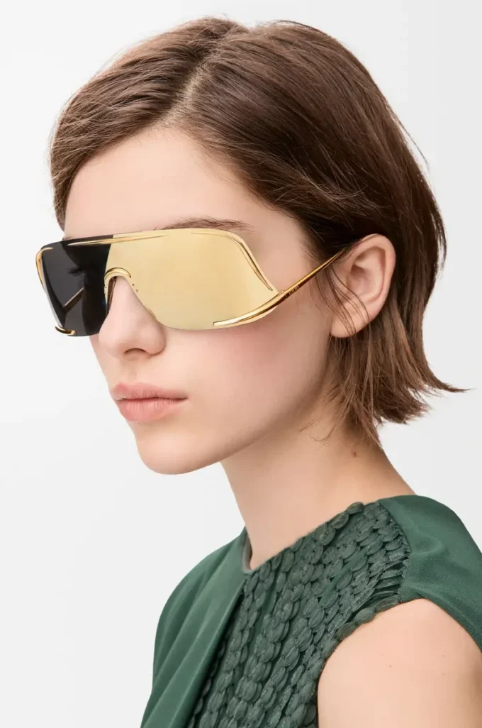 Lunettes de soleil Shield Mask dorées