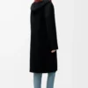 Manteau à capuche en laine et cachemire noir/vert Manteau à capuche en laine et cachemire noir/vert