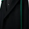 Manteau à capuche en laine et cachemire noir/vert Manteau à capuche en laine et cachemire noir/vert