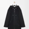 Manteau à capuche en laine Noir Manteau à capuche en laine Noir