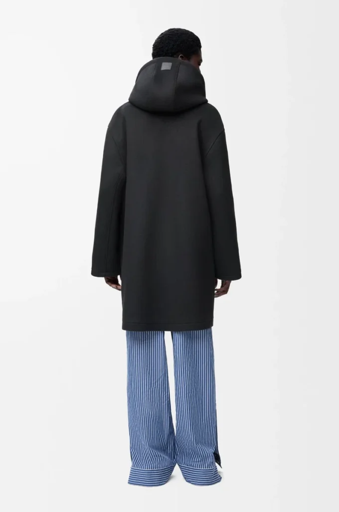 Manteau à capuche en laine Noir Manteau à capuche en laine Noir
